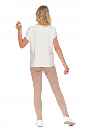 SPODNIE DAMSKIE Długie Eleganckie Wiskoza Beżowe Rurki Modne MORAJ