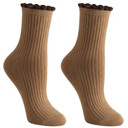 SKARPETY DAMSKIE MORAJ DŁUGIE PRĄŻKOWANE SKARPETKI 5-PAK WYSOKIE