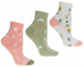 Skarpetki Damskie 3/4 Zajączki 3-pary MORAJ