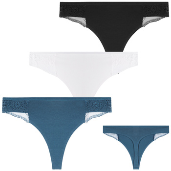 STRINGI DAMSKIE ELEGANCKIE KORONKOWE SUBTELNE DELIKATNE MORAJ 3-PAR