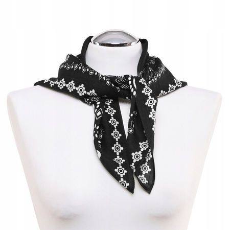 Duża BANDANKA Damska Czarna Chusta Apaszka na Szyję Chustka na Włosy MORAJ