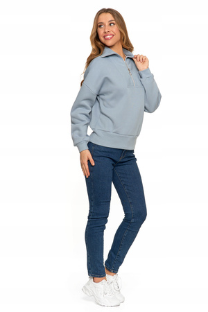 Elegancka Bluza Damska Dresowa ze stójką i zamkiem Ocieplana MORAJ 
