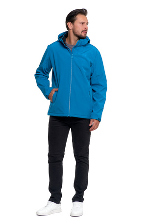 KURTKA MĘSKA Softshell Przejściowa Wodoodporna Odpinany Kaptur MORAJ