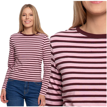 BLUZKA DAMSKA W PASKI KOSZULKA Z DŁUGIM RĘKAWEM KLASYCZNA WYGODNA MORAJ