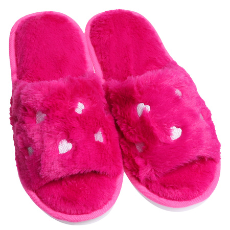 KAPCIE DAMSKIE W SERDUSZKA BAMBOSZE PAPCIE DOMOWE KLAPKI MORAJ