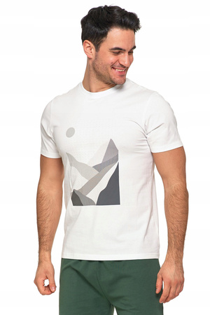 T-Shirt Męski Klasyczny Biały Koszulka Krótki Rękaw z Nadrukiem MORAJ 
