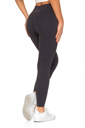 Legginsy Damskie Sportowe z Kieszeniami Wysoki Stan Kryjące Gładkie MORAJ 