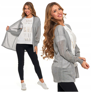 Cienki Kardigan Damski Lekki Sweter Delikatna Narzutka Wiskoza MORAJ