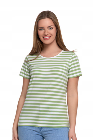 T-SHIRT DAMSKI w Paski Luźna Koszulka Bluzka z Krótkim Rękawem MORAJ 