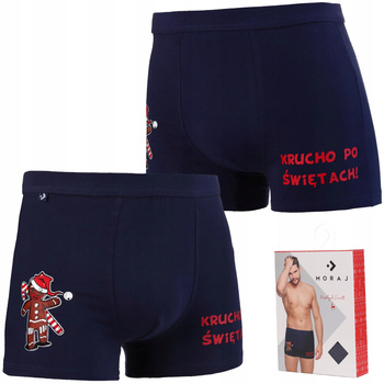 Bokserki Świąteczne Męskie Wygodne Prezent na Święta PIERNIK MORAJ 1szt.