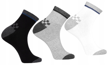 Skarpetki Męskie 3/4 Skarpety za Kostkę Klasyczne Wzory 3-PAK MORAJ