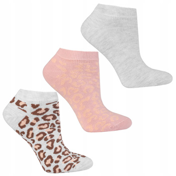 Skarpetki Niskie Stopki Damskie Modne Panterka Pantera MORAJ 3 pary