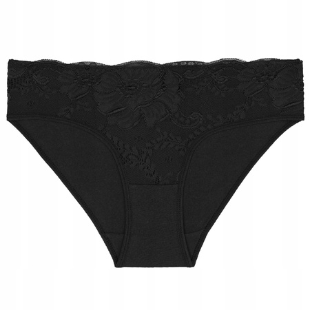 Figi Damskie Bikini Majtki Bawełniane Koronka w Kwiaty Modne 4-pak MORAJ 