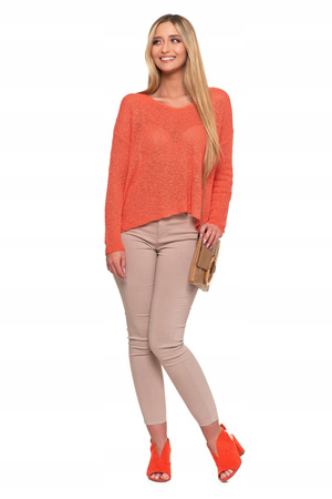 Sweter Cienki Damski Lekki Luźny Ażurowy Przewiewny Stylowy Modny MORAJ 