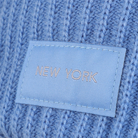 Czapka Damska Zimowa Beanie klasyczna z naszywką Modna Ciepła Prążek MORAJ