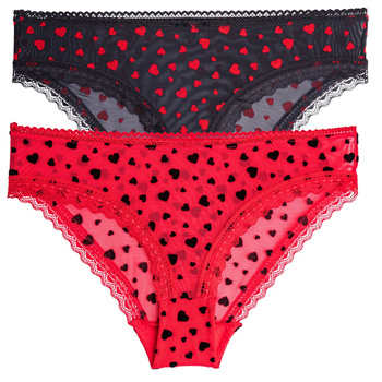 FIGI DAMSKIE Z SIATECZKI ELEGANCKIE MAJTKI SUBTELNE MORAJ 2-PAR