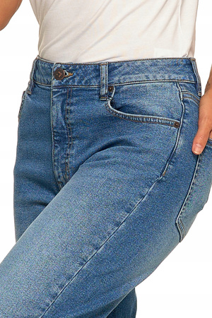 Spodnie Mom Fit Jeansowe Damskie z Wysokim Stanem Luźne Jeansy MORAJ 