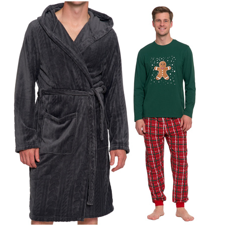 ZESTAW PREZENTOWY MĘSKI SZLAFROK I PIŻAMA PREZENT NA ŚWIĘTA MORAJ