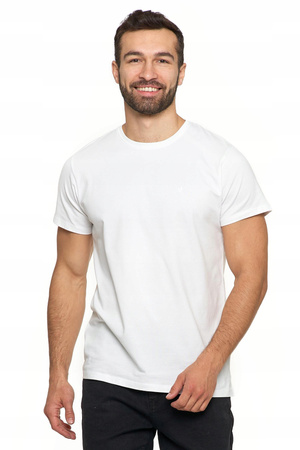 T-SHIRT PREMIUM MĘSKI Koszulka Gładka Bluzka Haft Logo Bawełna MORAJ 