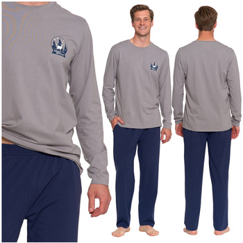 ŚWIĄTECZNA PIŻAMA MĘSKA DELIKATNY WZÓR PREZENT ŚWIĘTA MIKOŁAJKI MORAJ