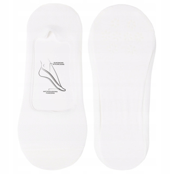 Stopki Niskie Skarpetki Damskie Laserowo Cięte Białe MORAJ 1-PARA