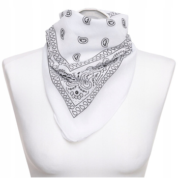 Bandana Biała Chusta Ponadczasowa Bandanka Klasyczna Apaszka Chustka MORAJ