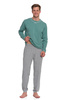 PIŻAMA MĘSKA DWUCZĘŚCIOWA DŁUGI RĘKAW I SPODNIE WYGODNA GŁADKA MORAJ