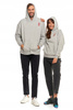 BLUZA UNISEX z Kapturem Luźna Szara Nadruk Męska i Damska MORAJ 