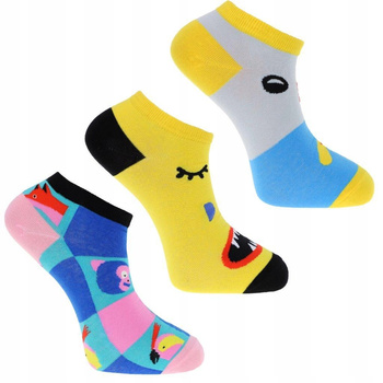 Skarpetki Stopki Męskie Niskie Skarpety Kolorowe Wzory MORAJ 3-PAK