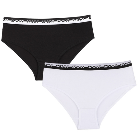 Majtki Bawełniane Figi Klasyczne Bikini Damskie Gumka w Pasie 2 szt. MORAJ 