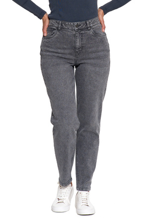 SPODNIE MOM FIT JEANSOWE DAMSKIE WYSOKI STAN LUŹNE MODNE JEANSY MORAJ