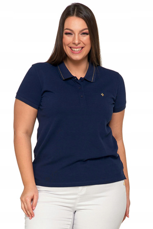 Polo Koszulka Damska PREMIUM Klasyczna Bawełniana Złota Nić Modna MORAJ 