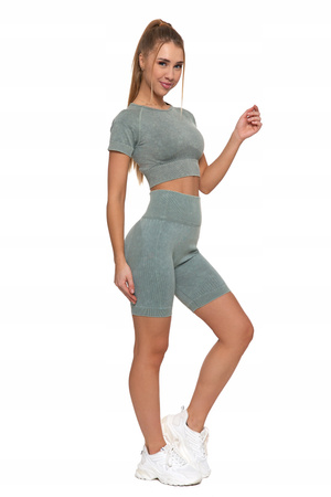 CROP-TOP DAMSKI z Krótkim Rękawem Stylowy Koszulka Sportowa MORAJ