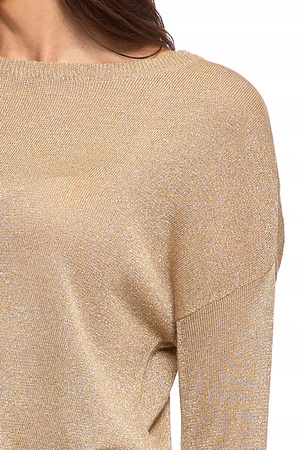 Sweter Damski Metalizowana Nić Elegancki Modny Cienki Lekki MORAJ
