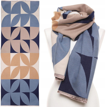 SZAL DAMSKI Stylowy Geometryczny Wzór Dwustronny Modny Duży Ciepły MORAJ