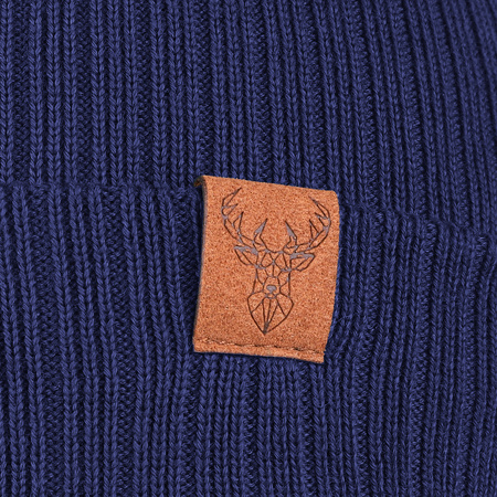 CZAPKA DAMSKA ZIMOWA PRĄŻKOWANA BEANIE NA CHŁODNE DNI MODNA NASZYWKA MORAJ