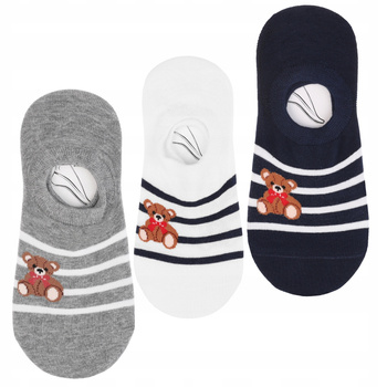 NISKIE STOPKI Damskie Skarpetki Balerinki Silikon Misie MORAJ 3-PAK