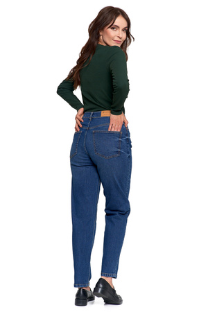 SPODNIE MOM FIT JEANSOWE DAMSKIE WYSOKI STAN LUŹNE MODNE JEANSY MORAJ