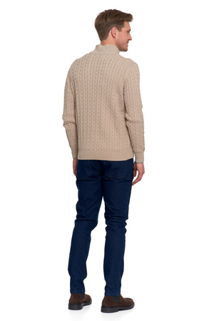 ELEGANCKI SWETER MĘSKI PÓŁGOLF KLASYCZNY ROZPINANY POD SZYJĄ MORAJ