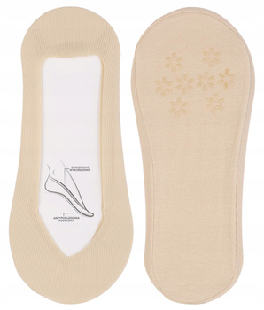 Stopki Niskie Skarpetki Balerinki Laserowo Cięte Beżowe MORAJ 1 PARA