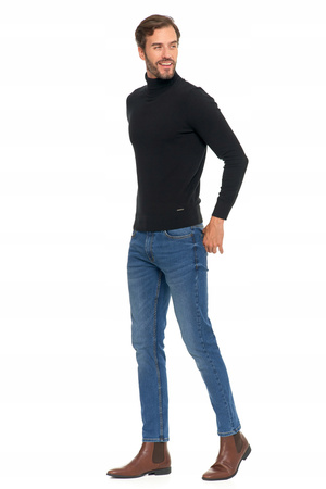 Elegancki Golf Męski Sweter Pod Szyję Klasyczny Cienki Sweterek MORAJ 