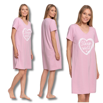 KOSZULA NOCNA Z NADRUKIEM UROCZA PIŻAMA DAMSKA Z KRÓTKIM RĘKAWEM MORAJ