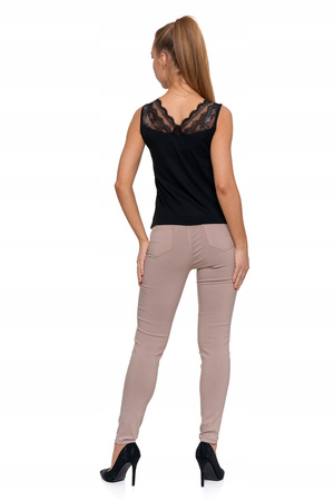 Elegancki TOP DAMSKI Koronkowy Dekolt Bluzka na Ramiączkach MORAJ