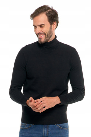 Elegancki Golf Męski Sweter Pod Szyję Klasyczny Cienki Sweterek MORAJ 