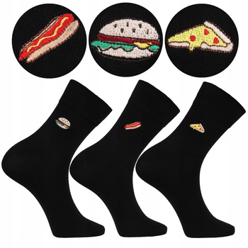Skarpetki Męskie Wysokie Długie Skarpety HAFT Fast-Food MORAJ 3-pary