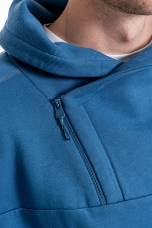 ELEGANCKA BLUZA MĘSKA OCIEPLANA Z WYSOKĄ STÓJKĄ ROZPINANA GŁADKA MORAJ