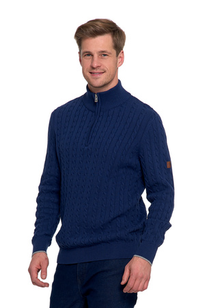 ELEGANCKI SWETER MĘSKI PÓŁGOLF KLASYCZNY ROZPINANY POD SZYJĄ MORAJ