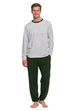 PIŻAMA MĘSKA DWUCZĘŚCIOWA KOSZULKA W PASKI I DŁUGIE SPODNIE MORAJ