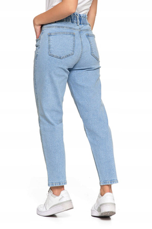 Spodnie Jeansowe Damskie Mom Fit Wysoki Stan Luźne Modne Jeansy MORAJ 