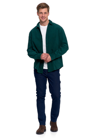 KOSZULA MĘSKA SZTRUKSOWA BAWEŁNIANA DŁUGI RĘKAW KLASYCZNA MODNA MORAJ